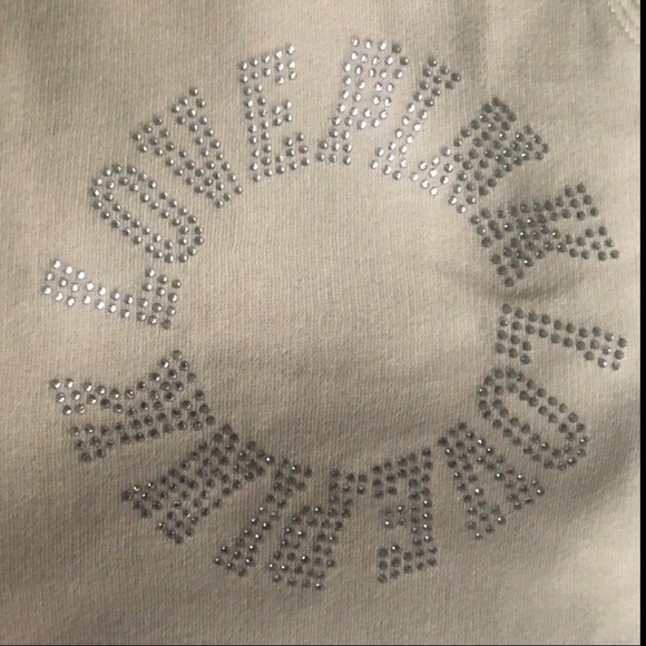 NWT PINK Victoria’s Secret joggers. Vanilla Bean color with bling. Medium - Picture 3 of 10